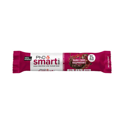 Holland & Barrett PhD Smart Bar Dark Choc Raspberry Protein Bar 64g- Buy online at McGrocer