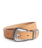 Eleventy nubuck leather belt 3cm width with silver buckle (British brand)