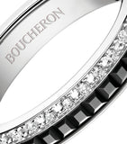 Boucheron wedding band Black Edition 18-karat white gold diamond, imported from the UK