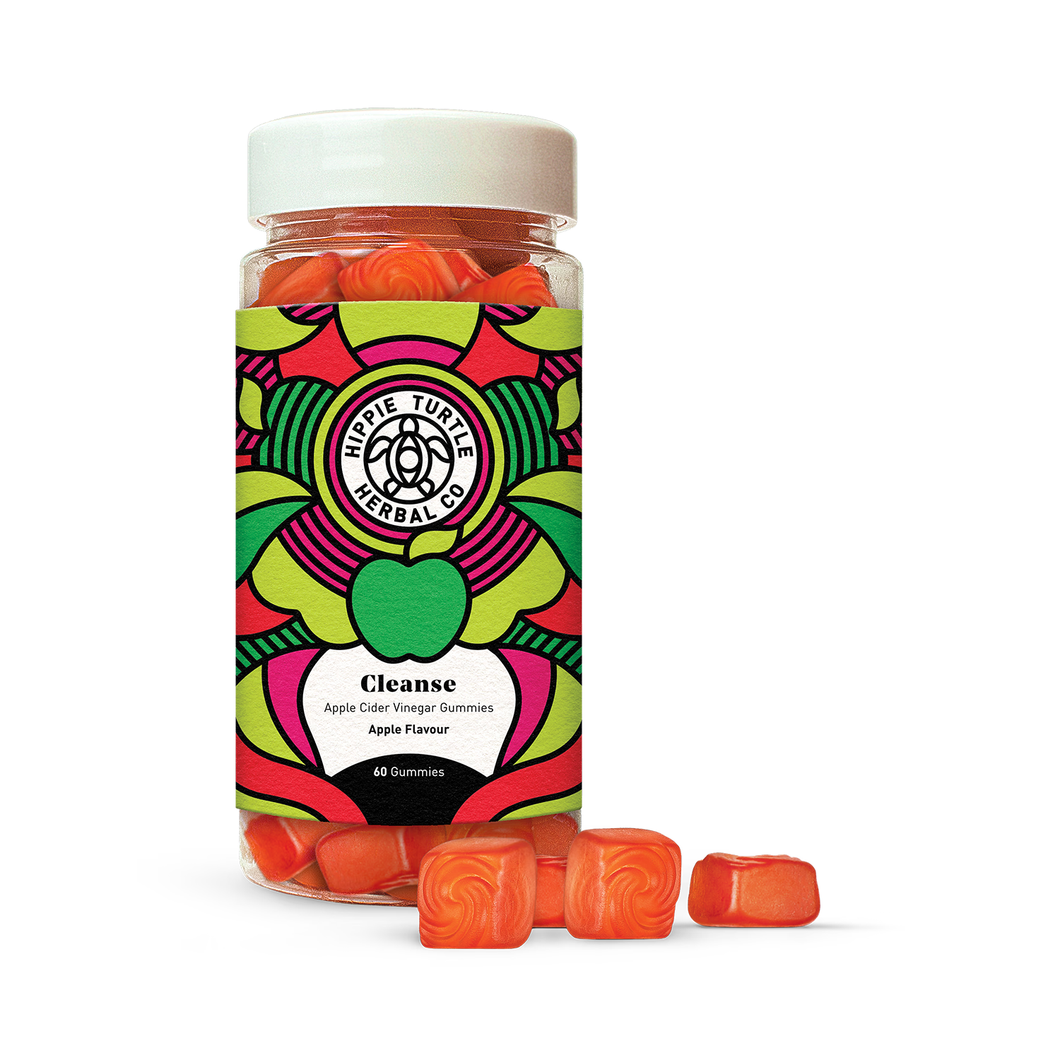 Hippie Turtle apple cider vinegar gummies 60 count, imported from the UK