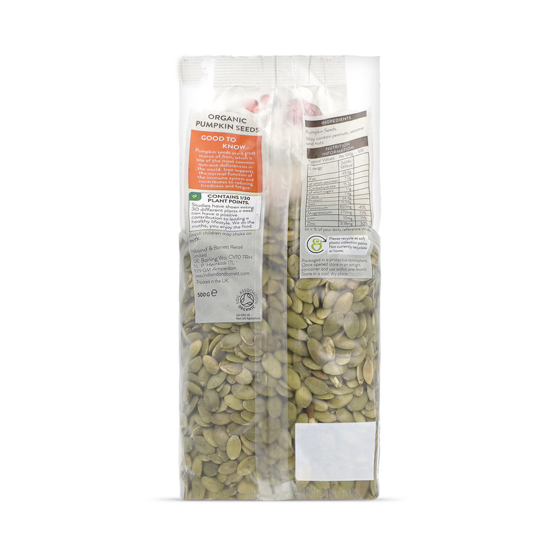 Holland & Barrett Organic Pumpkin Seeds 500g, UK version