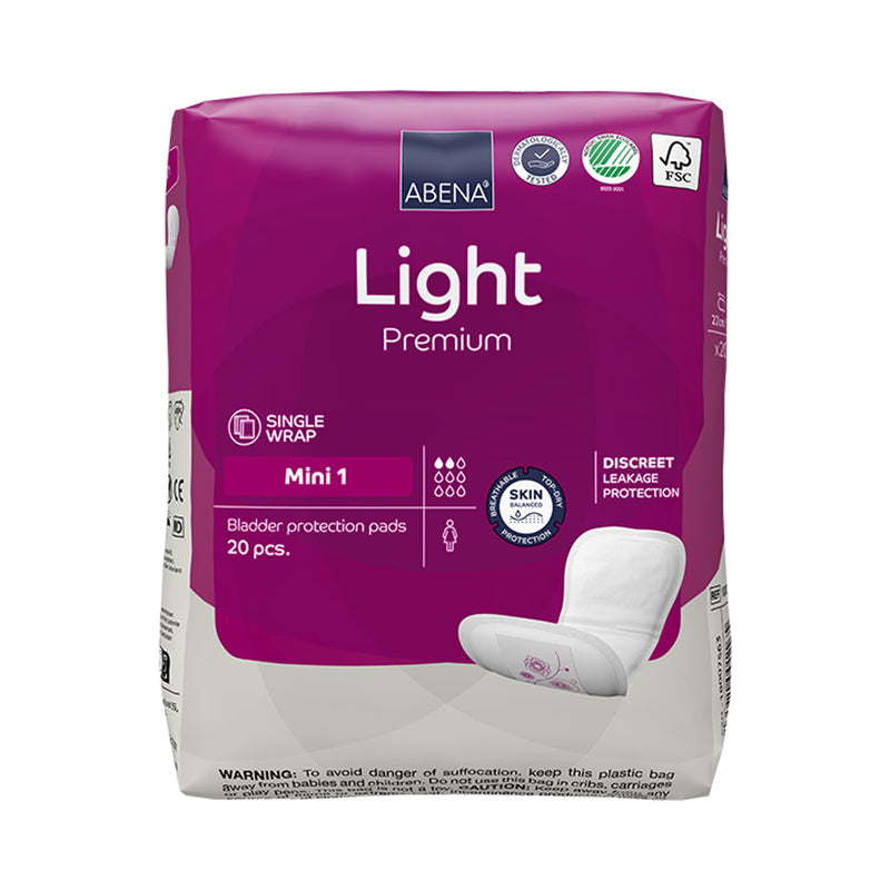 Abena Light Mini 1 incontinence pads 180ml 20 pack - British product