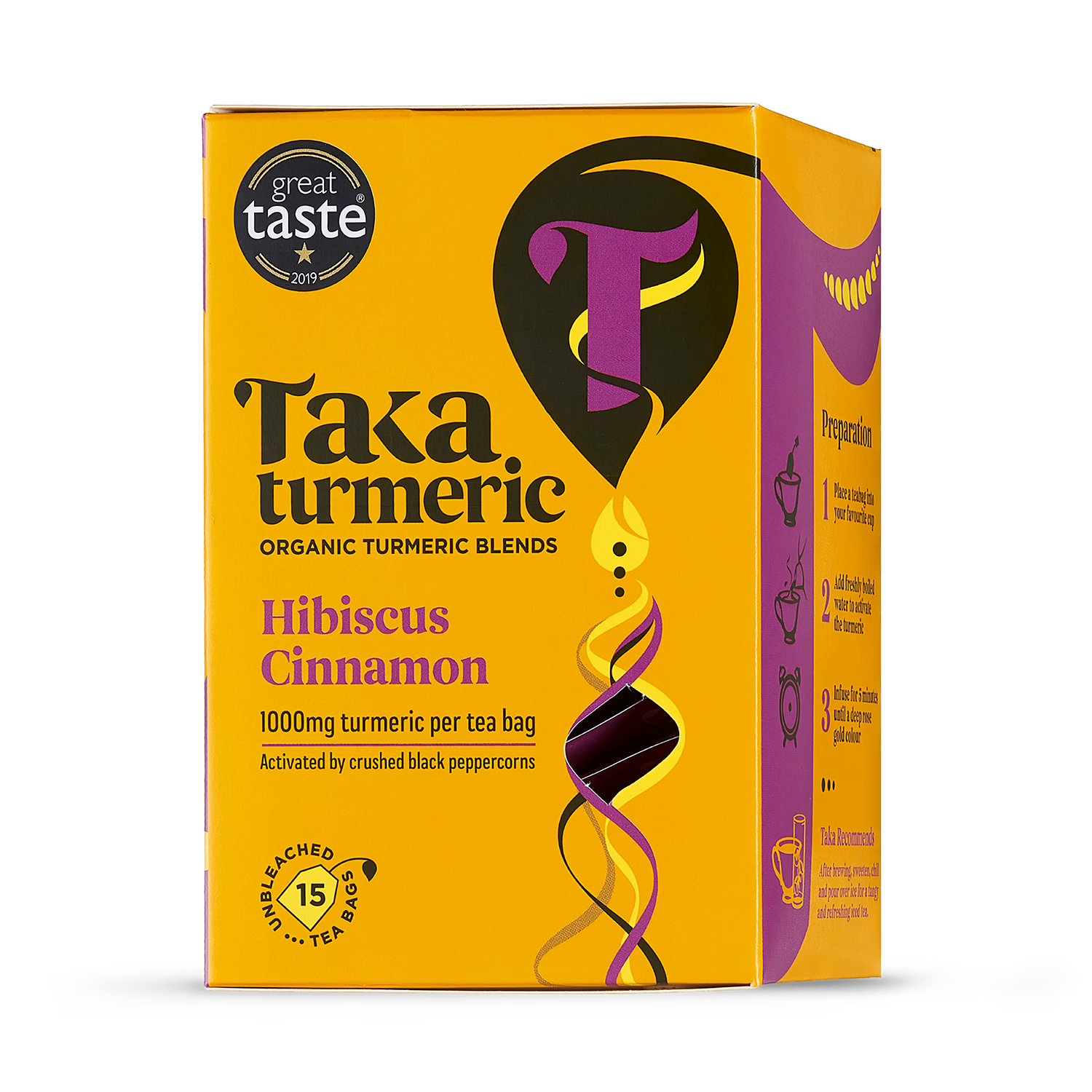 Taka Turmeric organic hibiscus cinnamon tea 15 teabags (British brand)