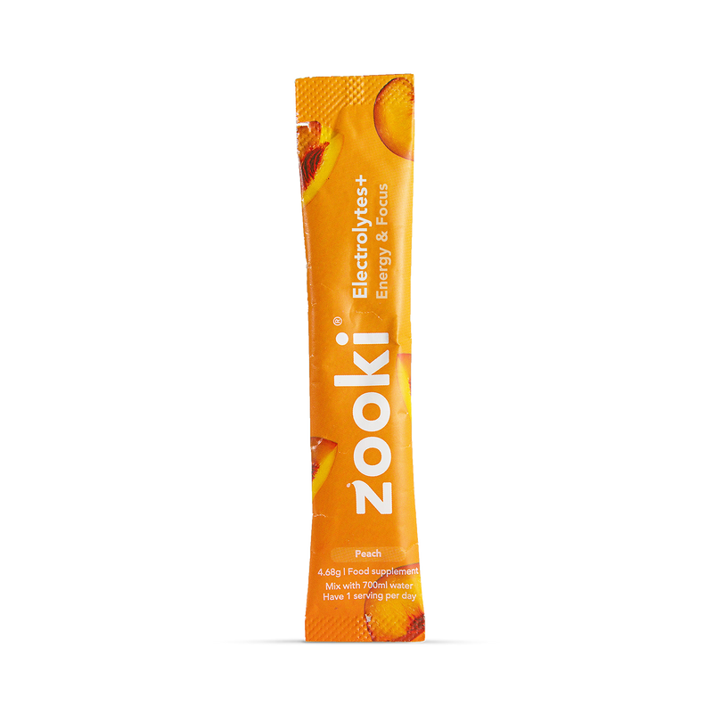 Zooki Electrolyte Drink Powder Peach 30 Sachets (British brand)
