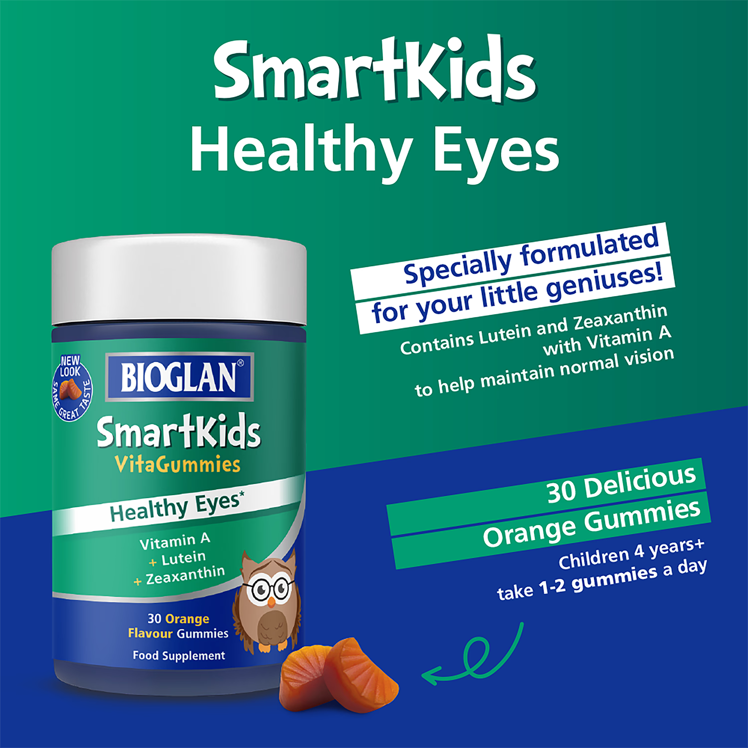 Bioglan SmartKids Healthy Eyes orange gummies 30s - British product