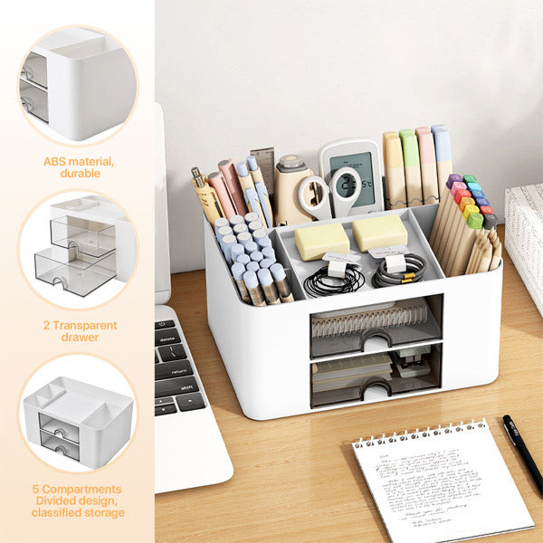 Livingandhome plastic desktop organiser with drawers, UK version