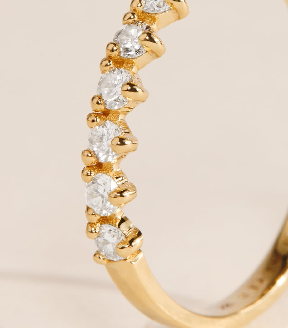 Jennifer Meyer Ring Gelbgold Diamant 3 Krappen, importiert aus Großbritannien