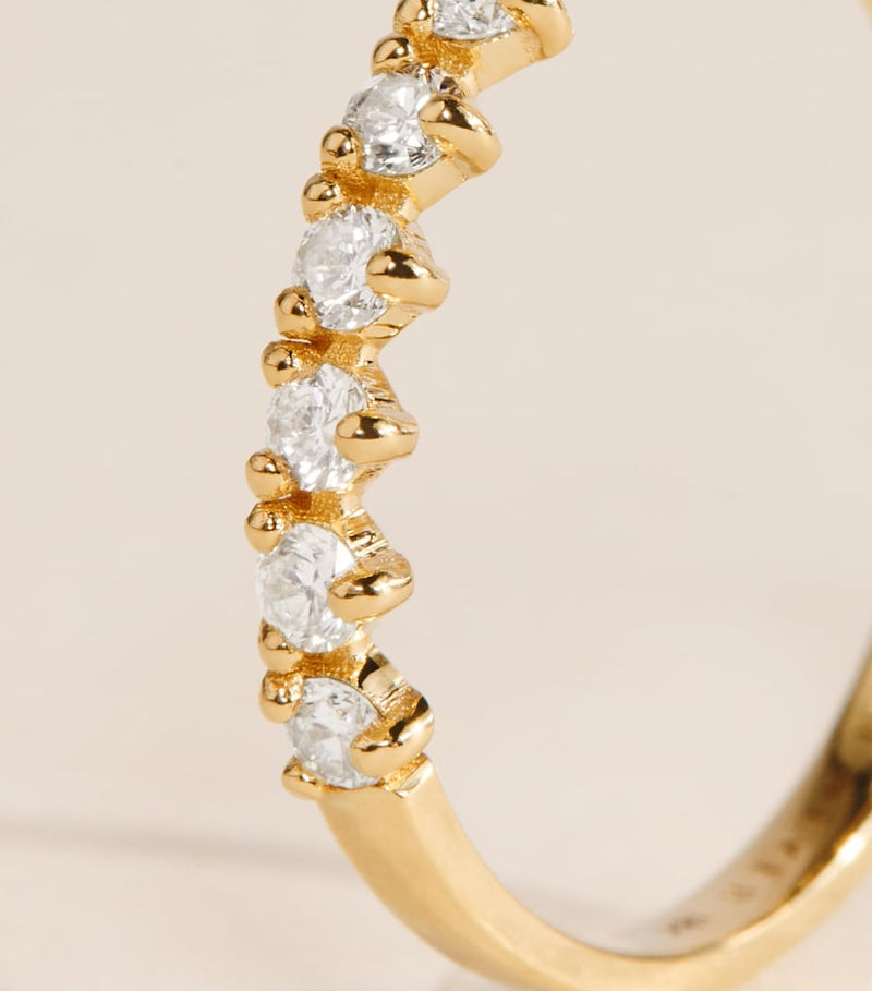 Jennifer Meyer Ring Gelbgold Diamant 3 Krappen, importiert aus Großbritannien