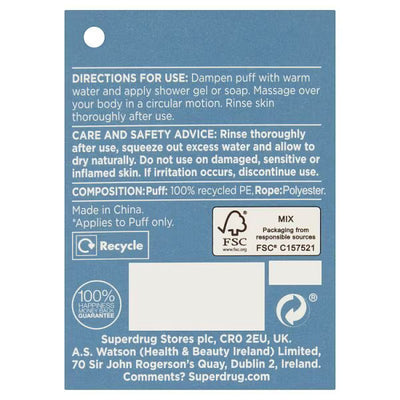 Superdrug Superdrug Body Puff White Body Cleansing Puff- Buy online at McGrocer