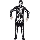 Smiffys skeleton costume black hooded all-in-one - British product