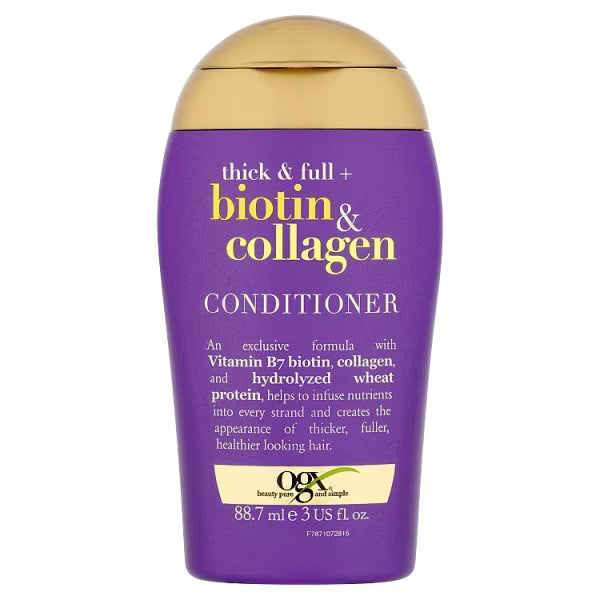 OGX Biotin & Collagen Conditioner Travel Size 88.7ml, imported from the UK