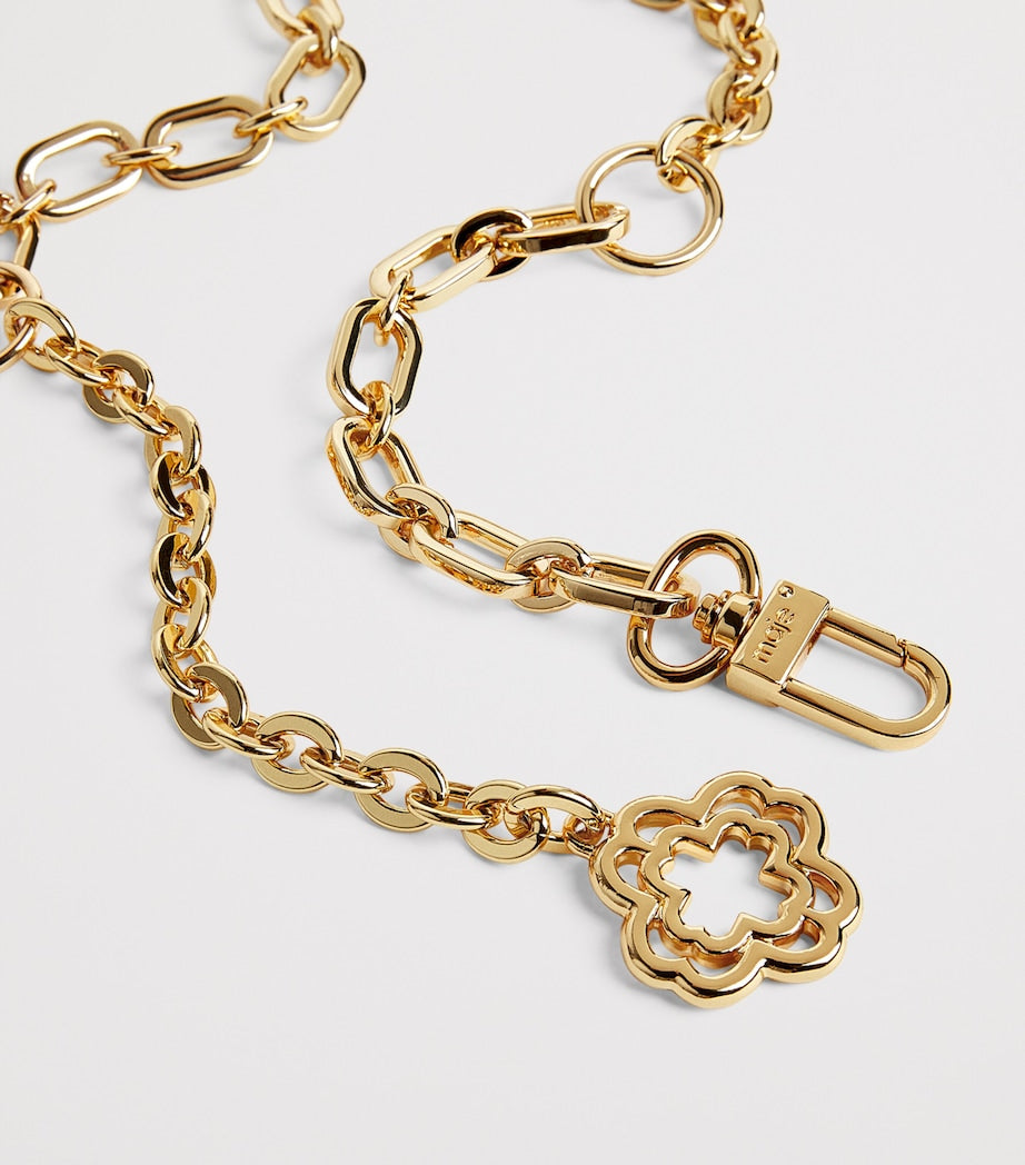 Maje clover logo chain belt brass, imported from the UK