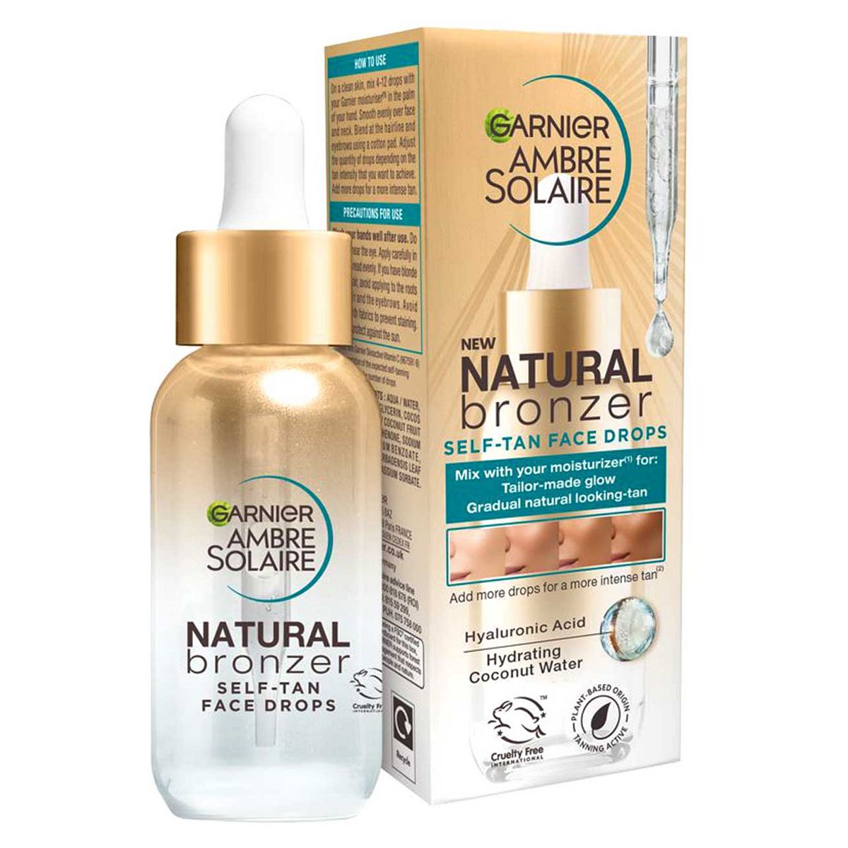 Garnier Ambre Solaire Natural Bronzer Self-Tan Face Drops 30ml GOODS Boots   