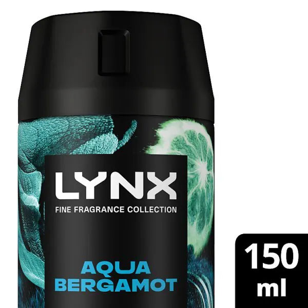 Lynx Fine Fragrance Aqua Bergamot Deodorant Spray 150ml, UK version