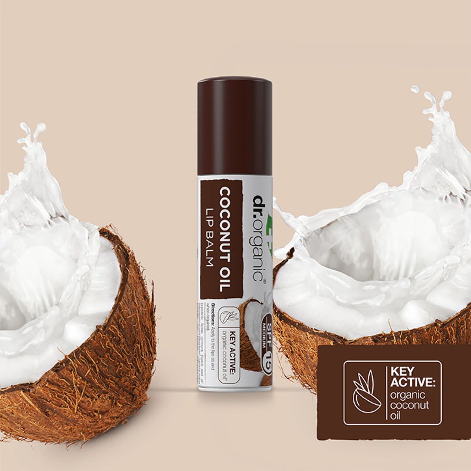 Dr Organic Lip Balm Virgin Coconut Oil SPF 15 5.7ml - British product