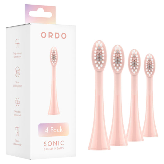 Ordo Sonic+ Brush Heads Rose Gold 4pk electric & battery toothbrushes Sainsburys   