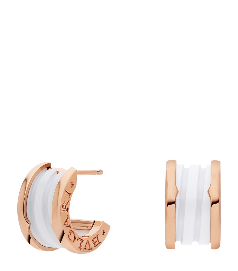 Bvlgari B.zero1 rose gold ceramic earrings, UK version