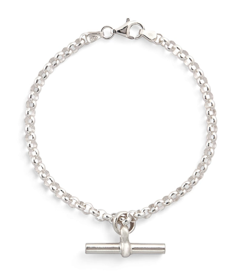 Tilly Sveaas sterling silver T-bar belcher chain bracelet, UK version