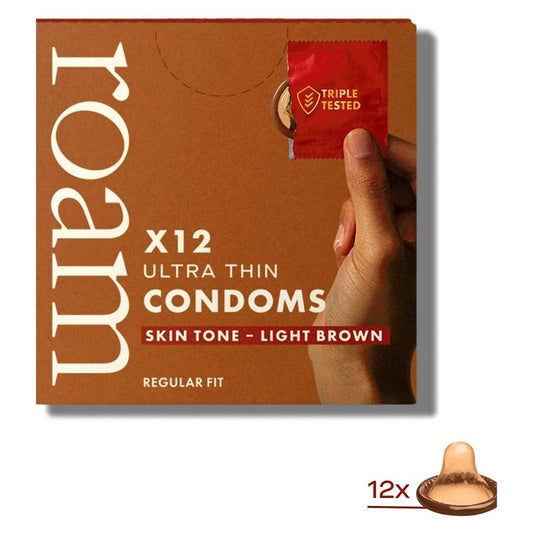 Roam Skin Tone Condoms Light Brown - 12 Pack GOODS Boots   