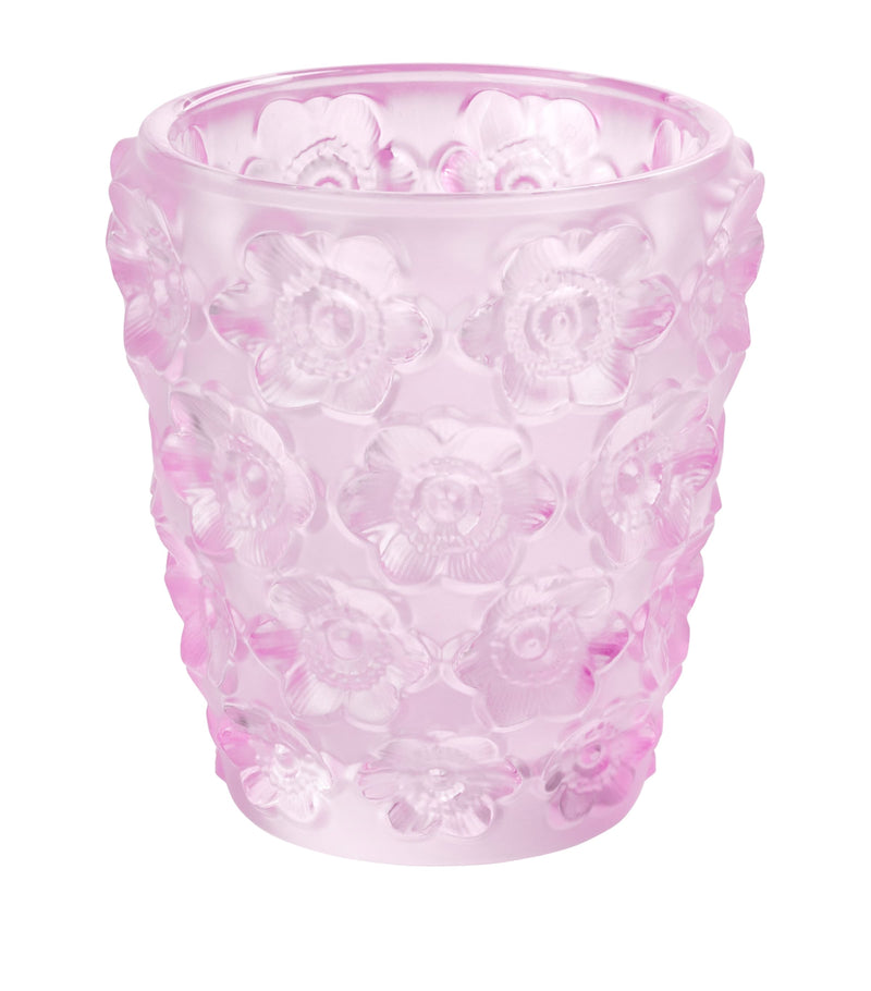 Lalique Rose Nebula Anemones votive 8cm x 7.5cm, UK version