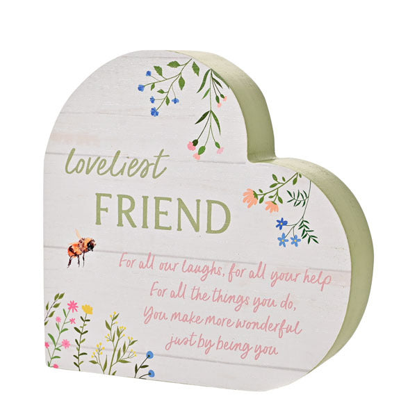 The Cottage Garden Floral Heart Mantel Plaque 'Friend' GOODS Superdrug   