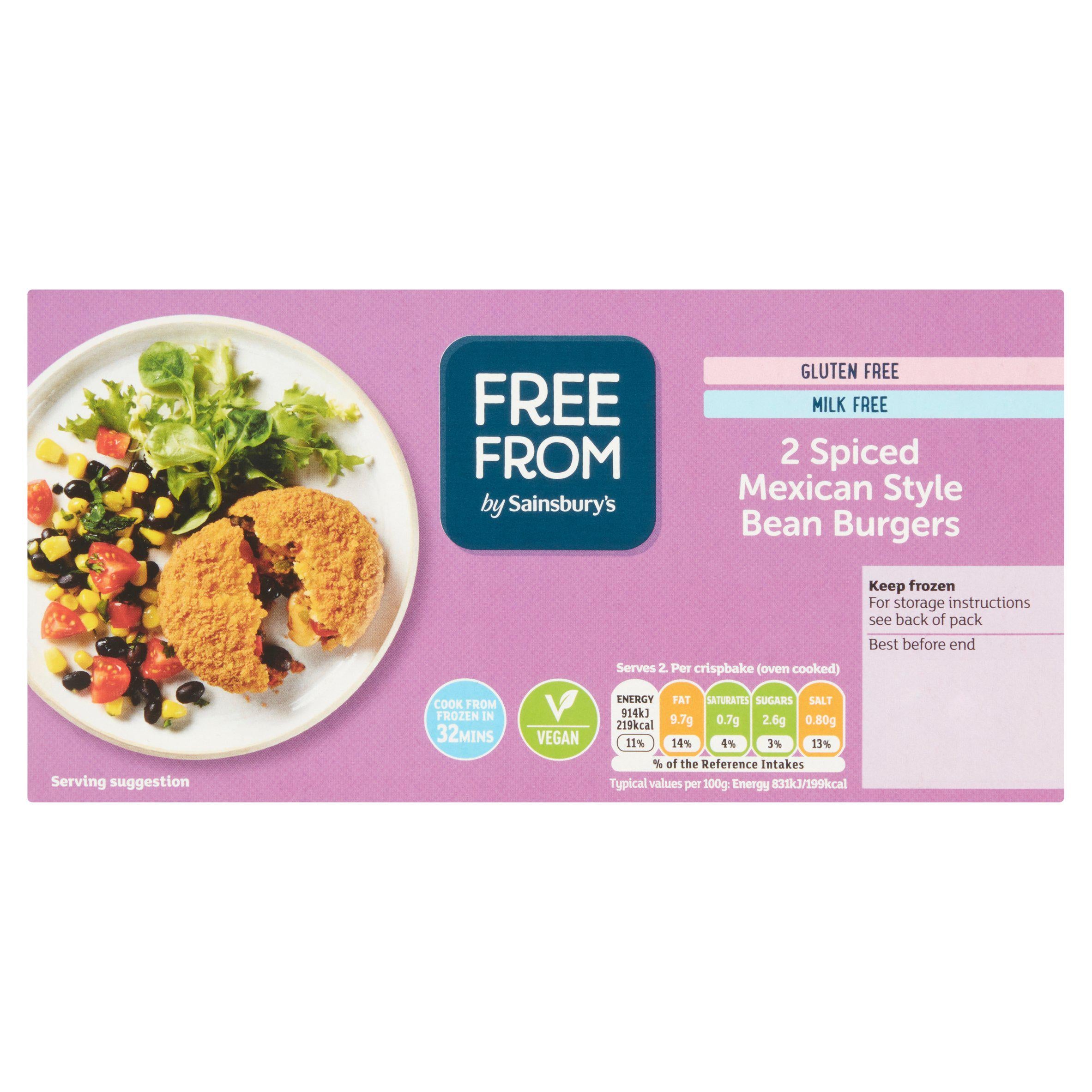 Sainsbury's Free From Mexican Style Bean Burgers x2 227g GOODS Sainsburys   