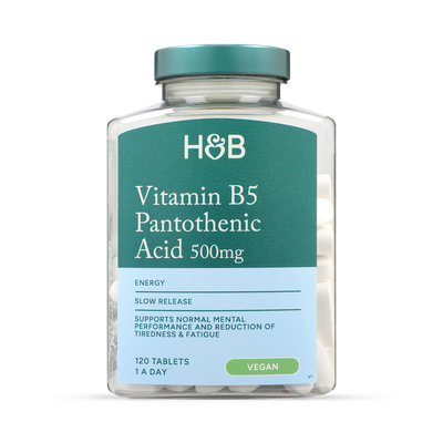Holland & Barrett Holland & Barrett Slow Release Vitamin B5 Pantothenic Acid 500mg Supplement Tablets 120- Buy online at McGrocer