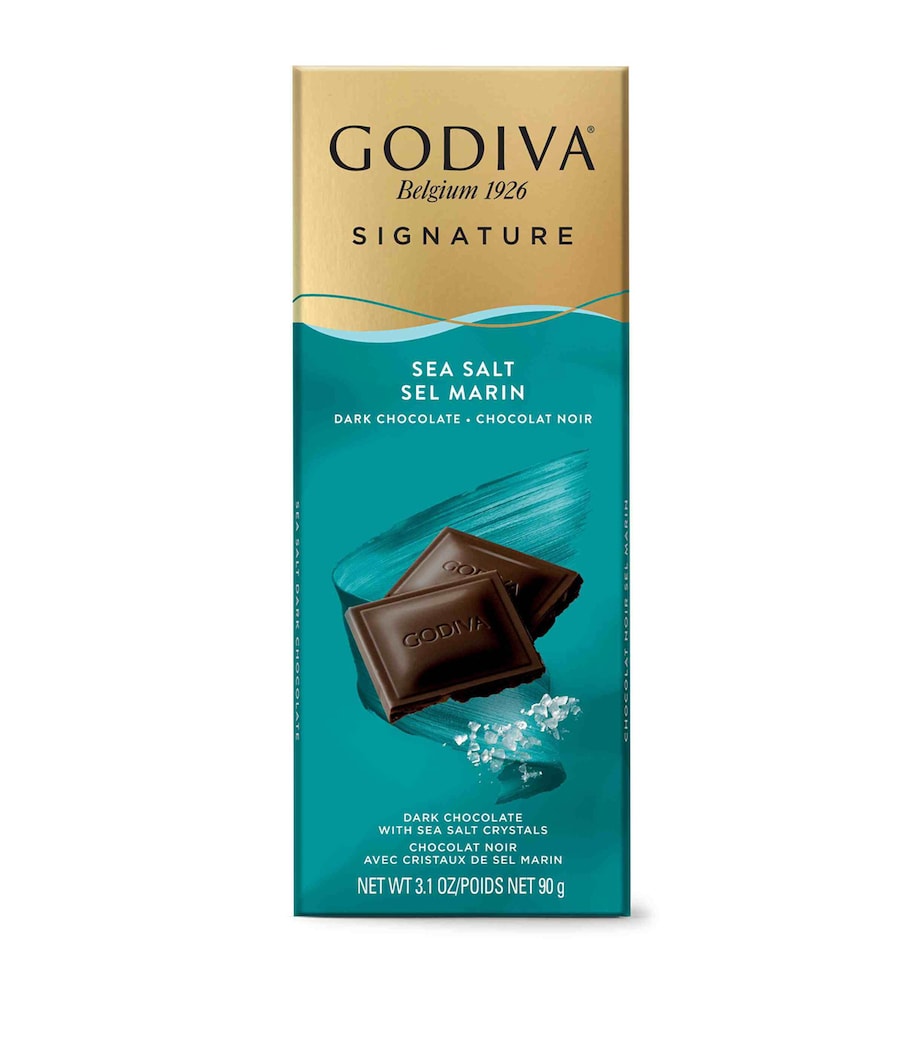 Godiva dark chocolate bar with sea salt 90g, UK version