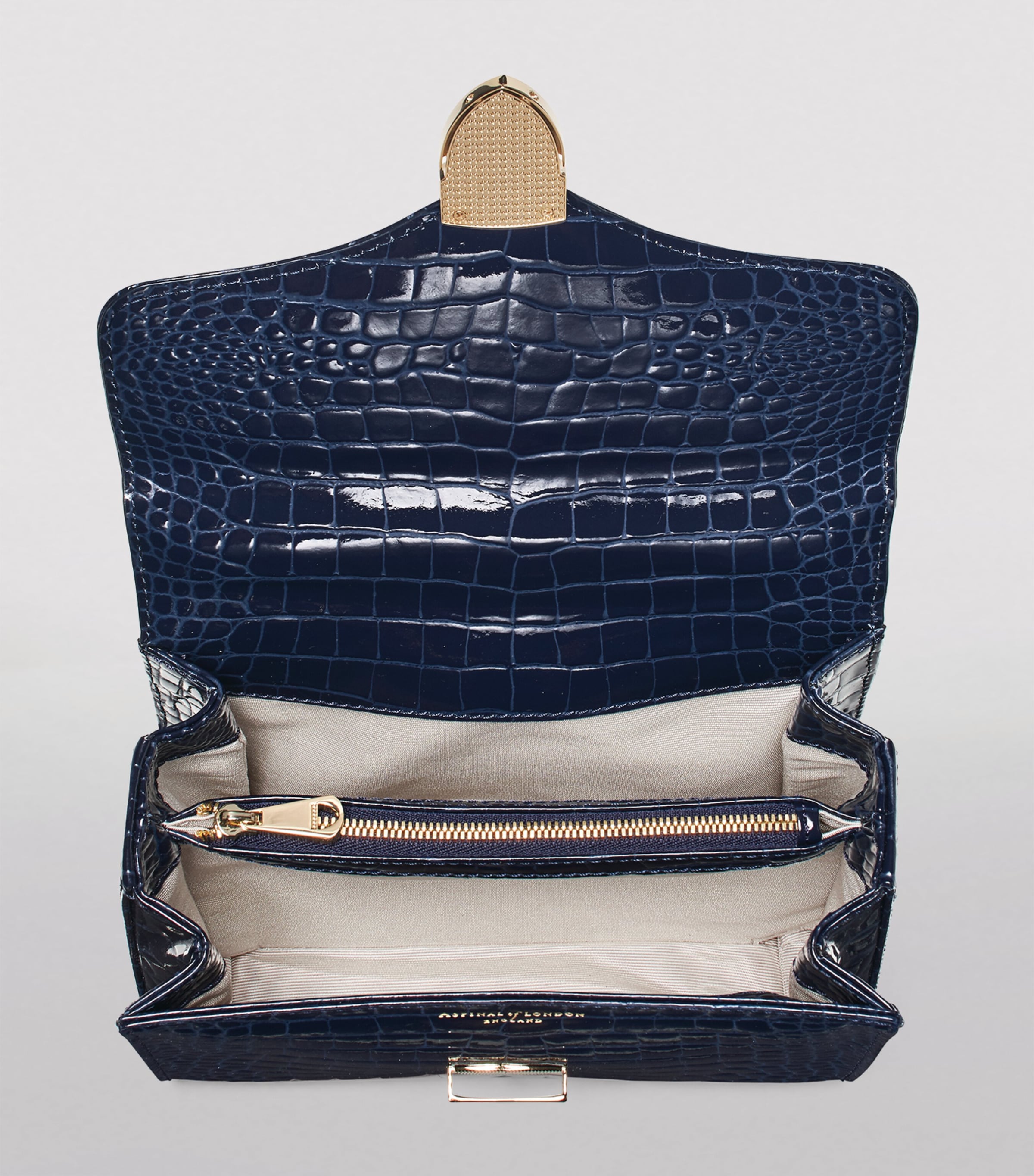 Aspinal of London Midi Mayfair top-handle bag Italian leather, imported from the UK