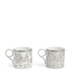Wedgwood Silver Tonquin bone china mugs set of 2 330ml (British brand)