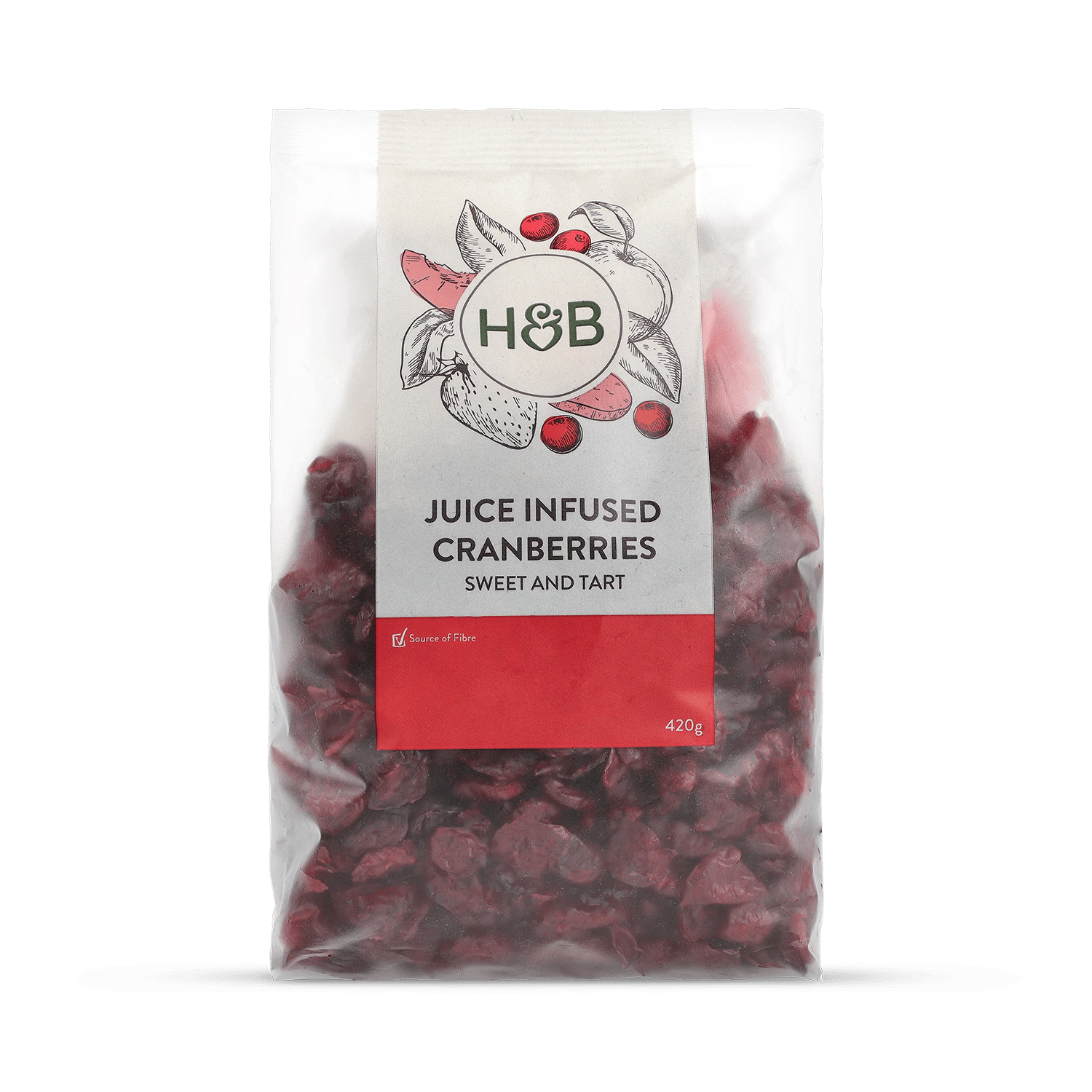 Holland & Barrett Juice Infused Cranberries 420g, UK version