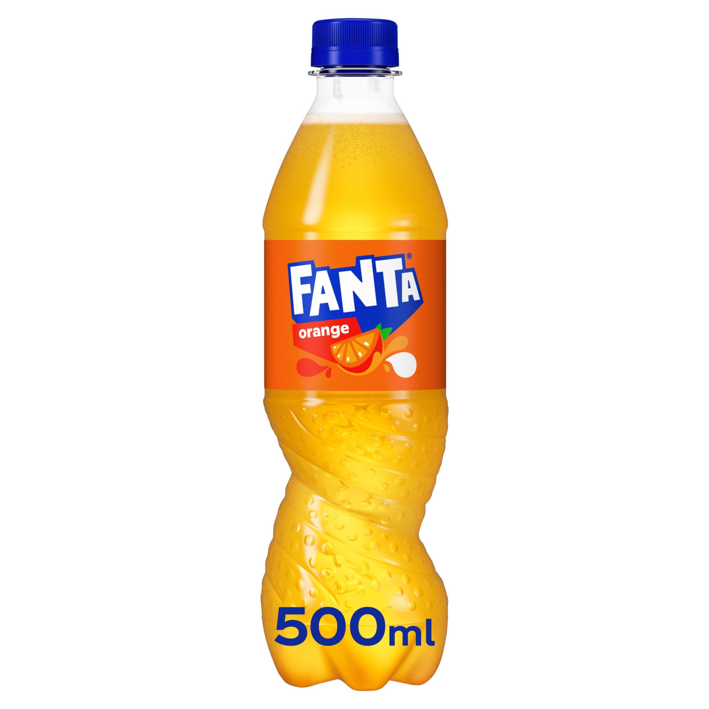 Fanta Orange 500mL Fruit flavoured Sainsburys   