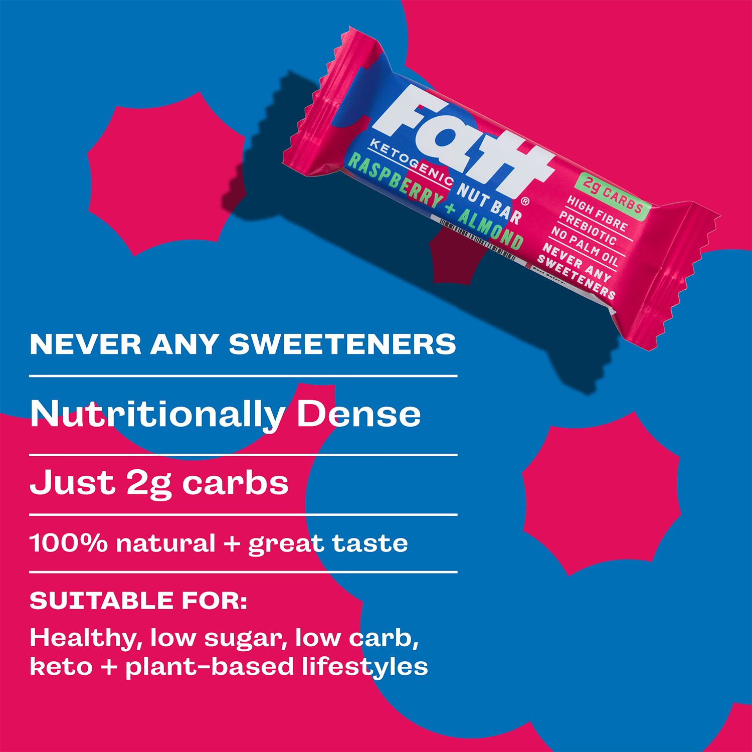 Fatt raspberry almond bar 20 x 30g, imported from the UK