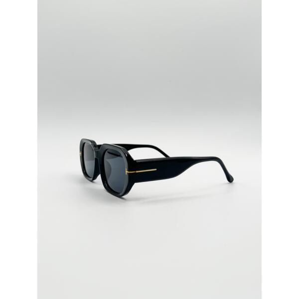 SVNX oval sunglasses with wide arm in black, imported from the UK