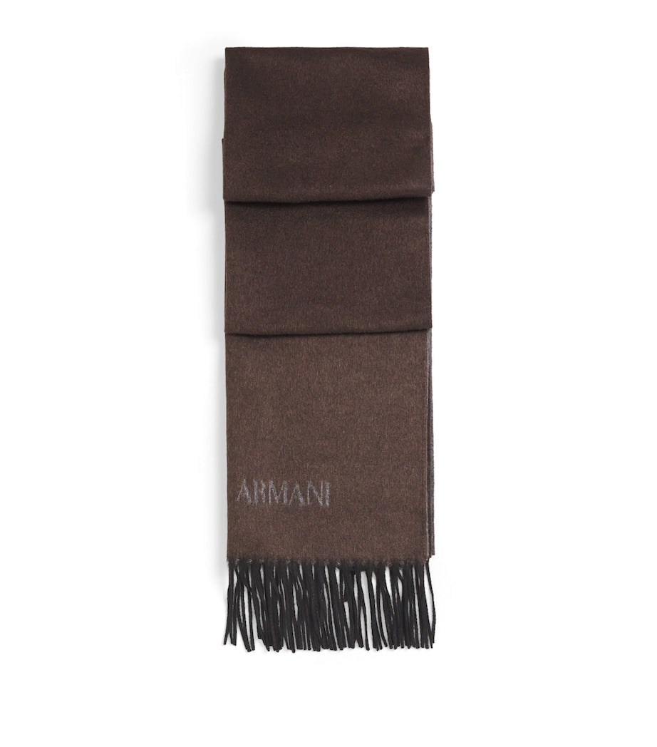 Giorgio Armani silk-cashmere fringed scarf, UK version