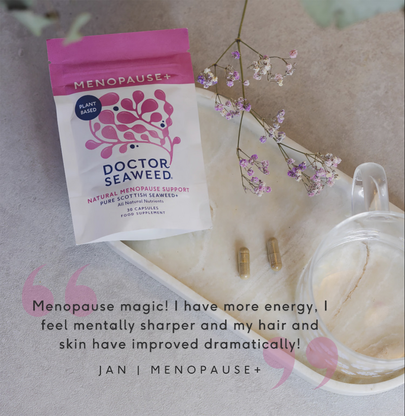 Doctor Seaweed's Menopause+ supplement capsules - British product