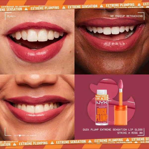 NYX Duck Plump Lip Gloss Strike A Rose, imported from the UK