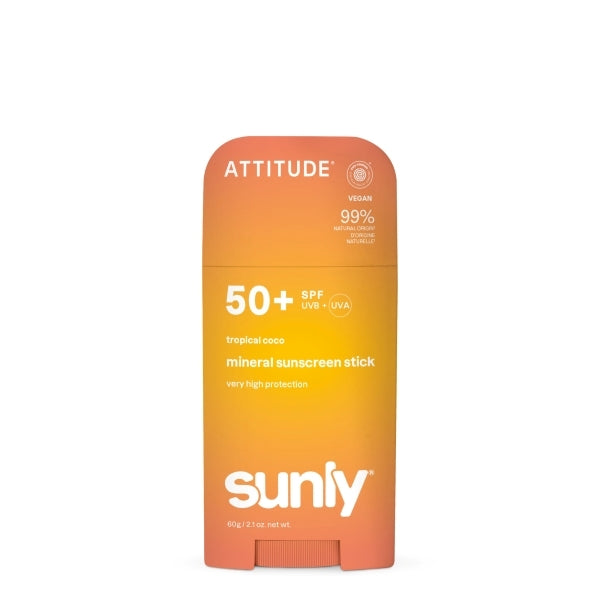 Attitude mineral sunscreen stick SPF50 Coco Tropical 60g, UK version
