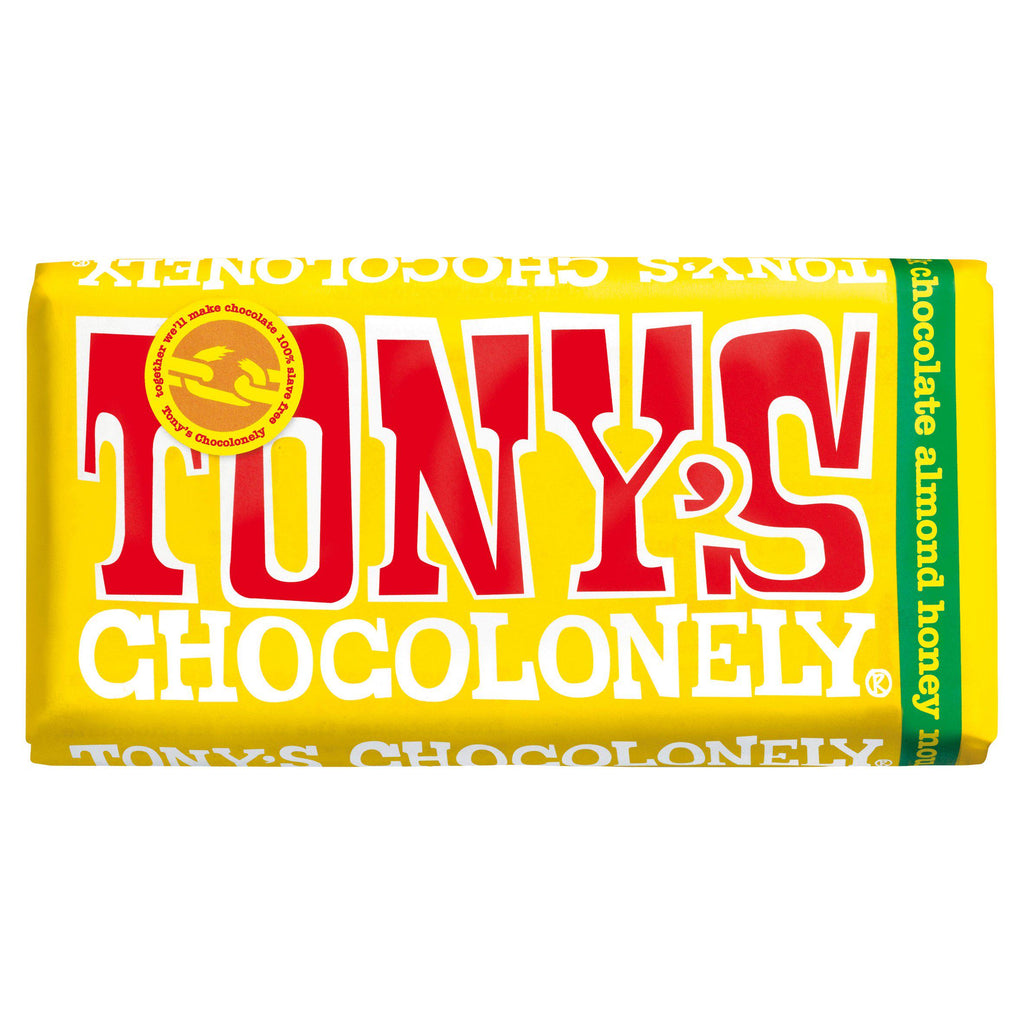 Tony's Chocolonely Fairtrade Milk Chocolate Almond Honey Nougat 180g