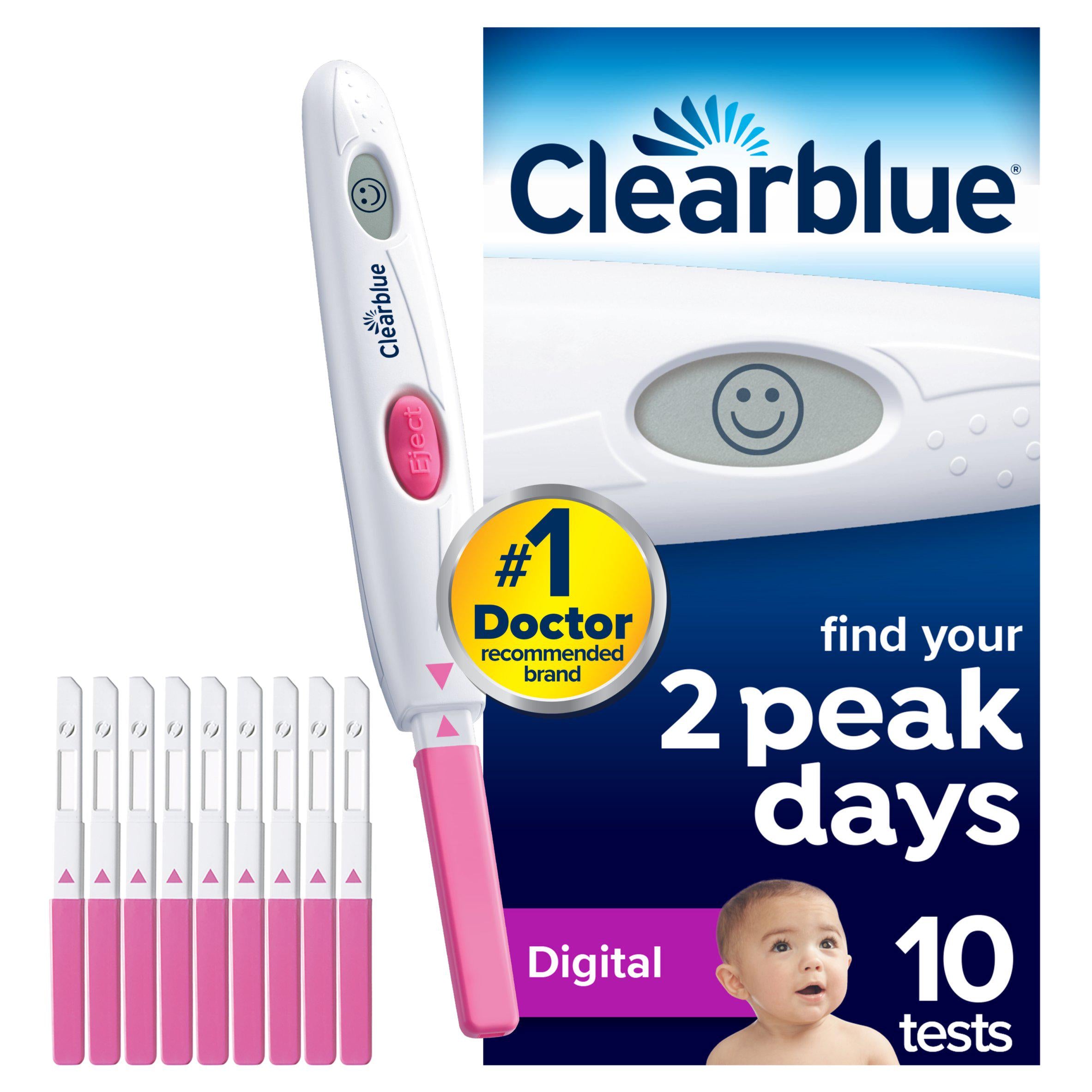 Clearblue Digital Ovulation Test Kit (OPK) x10 women's health & pregnancy Sainsburys   