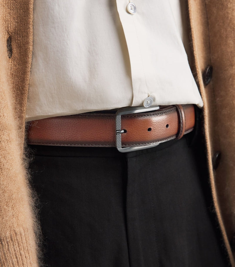 Elliot Rhodes burnished leather belt 3.5cm - British product