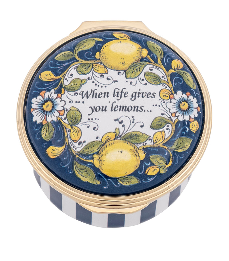 Halcyon Days When Life Gives You Lemons enamel box, UK version