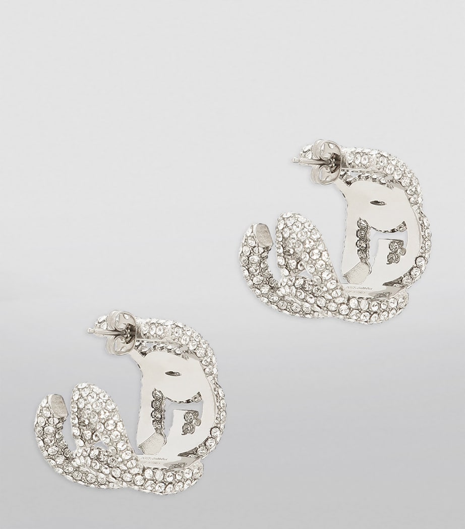 Dolce&Gabbana embellished DG Millennials logo earrings brass glass, imported from the UK