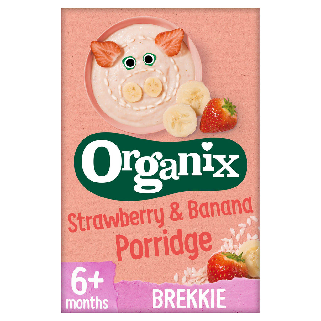 Organix Strawberry & Banana Organic Baby Weaning Porridge 6 months+ 120g