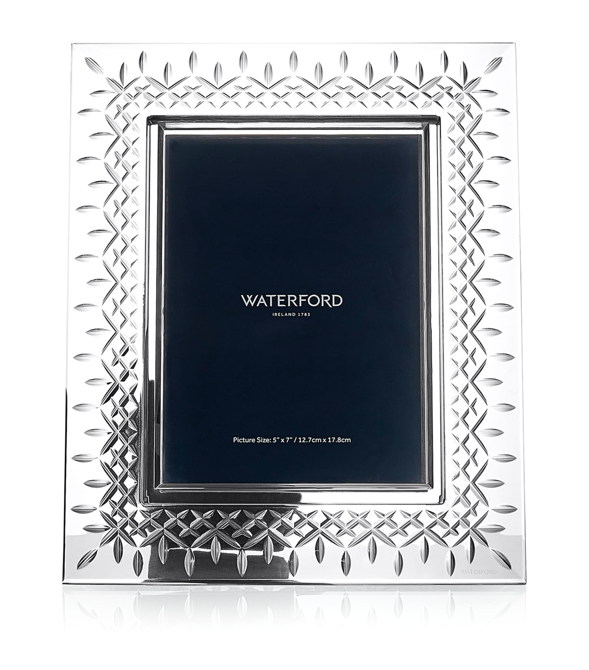 Waterford crystal picture frame for 5x7 photos with crosshatch cut (British brand)