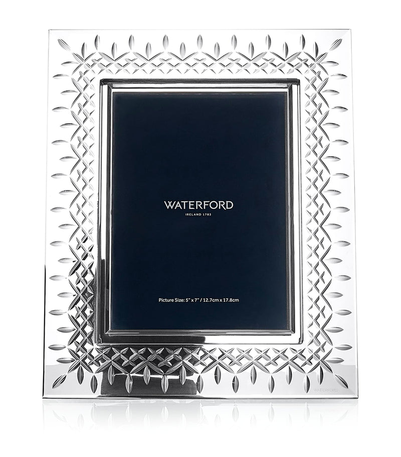 Waterford crystal picture frame for 5x7 photos with crosshatch cut (British brand)