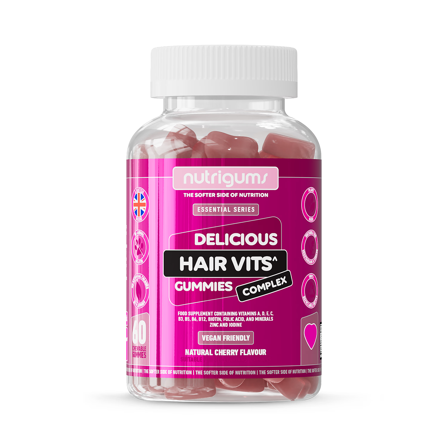 Nutrigums Hair Vits Complex gummies 60 count, UK version