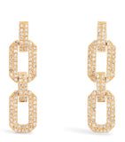 SHAY yellow gold diamond Deco chain earrings, UK version