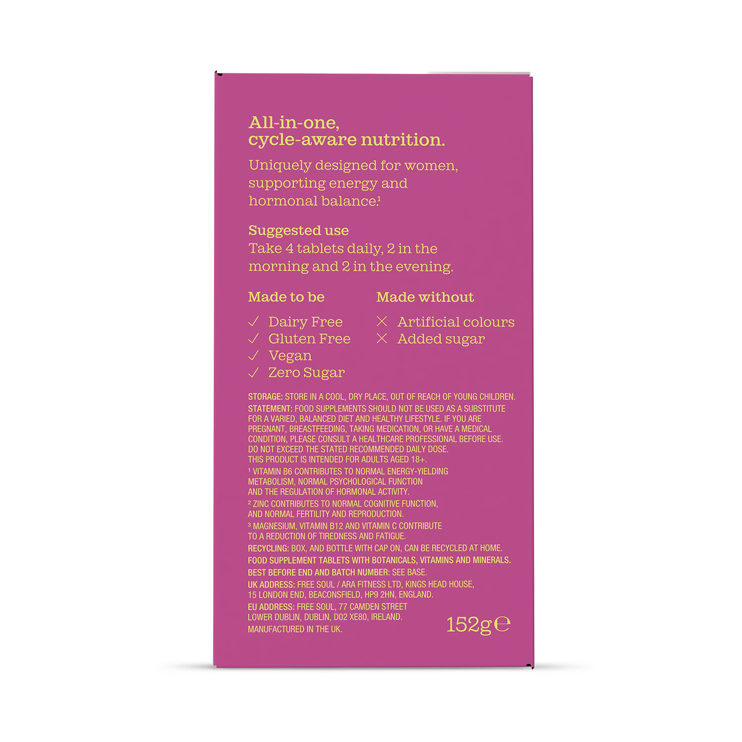 Free Soul Her Cycle supplement 30 servings, imported from the UK