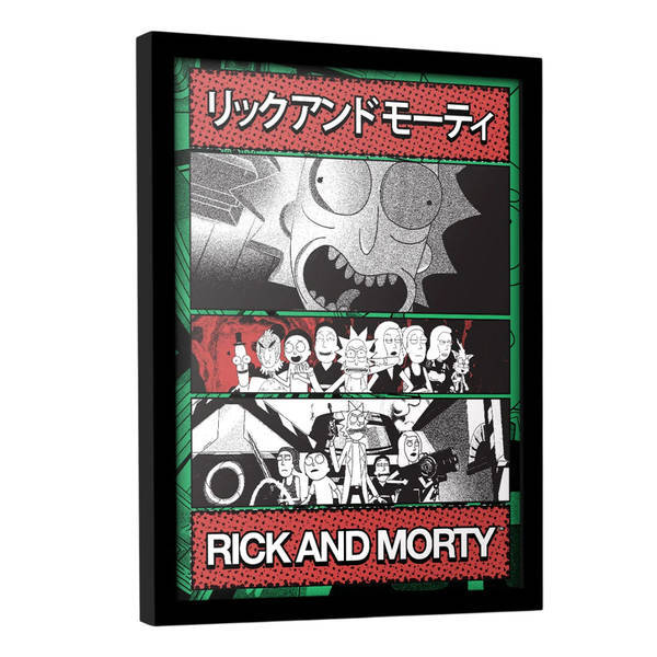 Rick and Morty manga zine framed print, imported from the UK